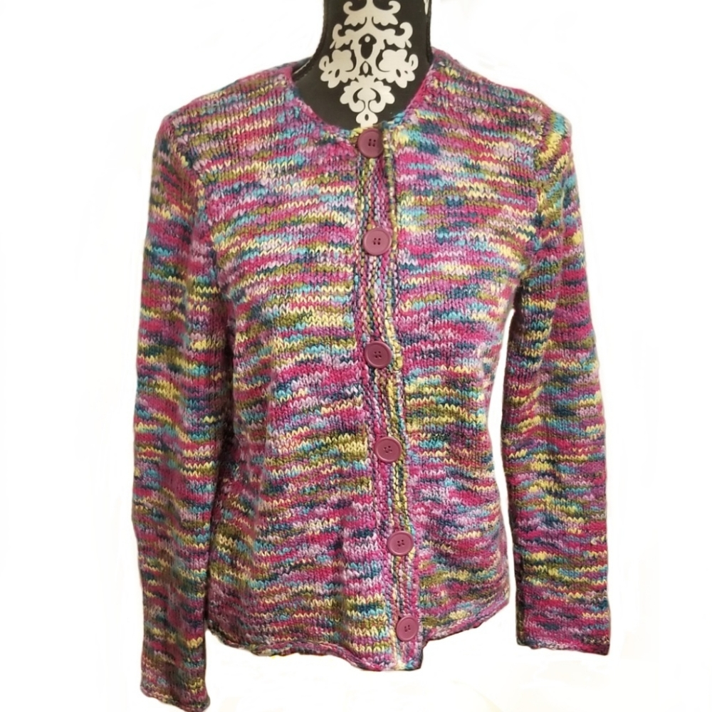 Talbot's Muilt Color Button Down Cardigan Sweater - image 1
